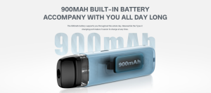  900mAh built-in battery