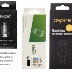 3 packs of coils from Smok, Eleaf and Aspire